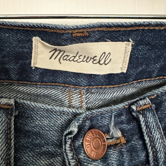 Madewell The Mom Jean Size 25 Tall Medium Wash Distressed High Rise Denim - Picture 2 of 5